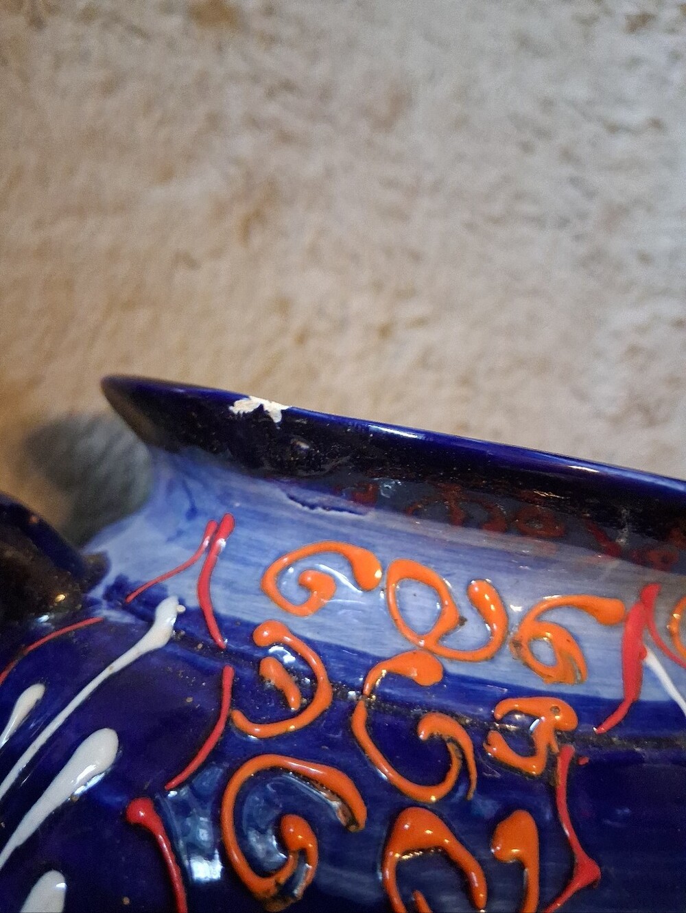 VTG Mexican Talavera Wall Planter Hand Painted Hanging Vase Ceramic Wall Pocket - Picture 2 of 7